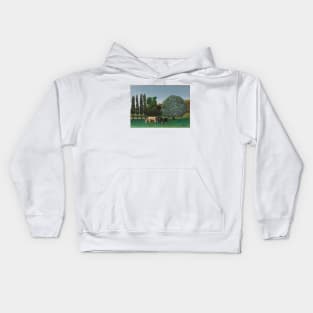 Henri Rousseau - The Banks of the Oise Kids Hoodie